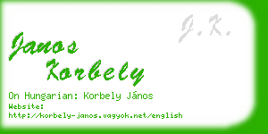 janos korbely business card